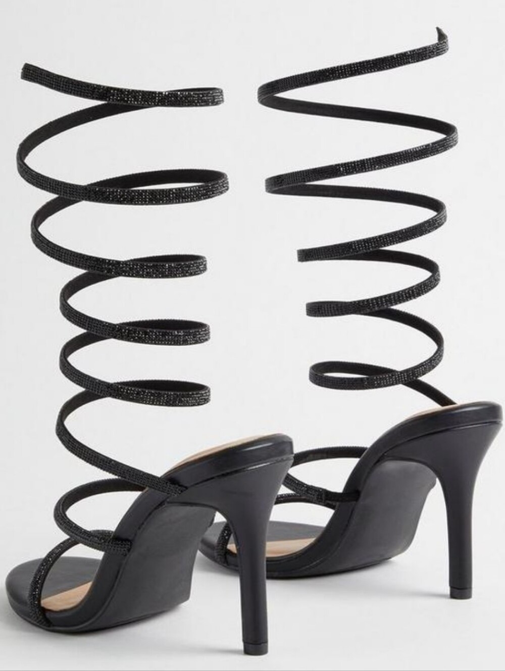 Torrid 8WW Black Spiral Wrap Stiletto Heel Sandal - New - Picture 2 of 8
